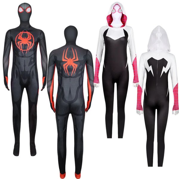 Mub- Halloween party game play costume Parallel Universe 2 Spider-Man Gwen adult children jumpsuit film and television costume Miles lens Miles lens 5 XL