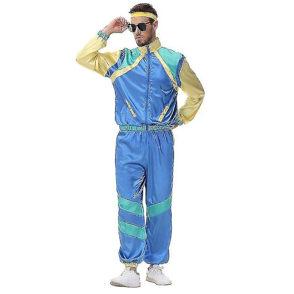 80-/90-luku Retro treenitrikoo, Shell Suit Festklänning Kostym -b Miehet Men M