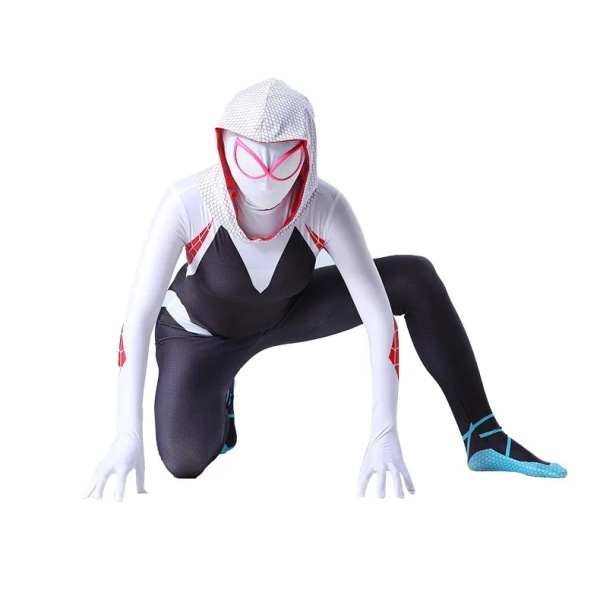 Mub- Halloween party game play costume Parallel Universe 2 Spider-Man Gwen adult children jumpsuit film and television costume Miles lens Miles lens 4 XL