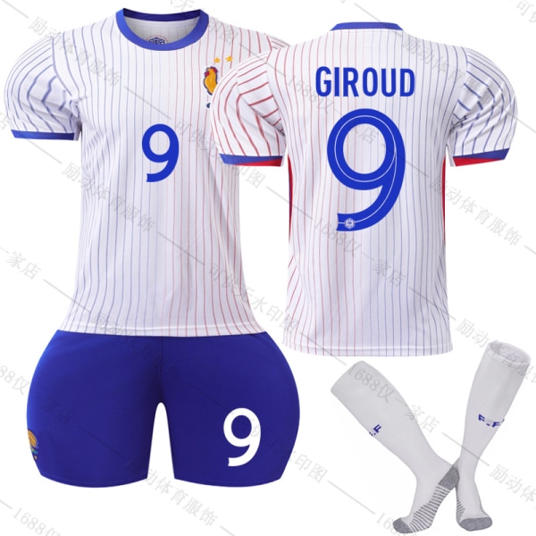 Jud- Euro 2425 Frankrike Away Fotbollströja 9 GIROUD XS