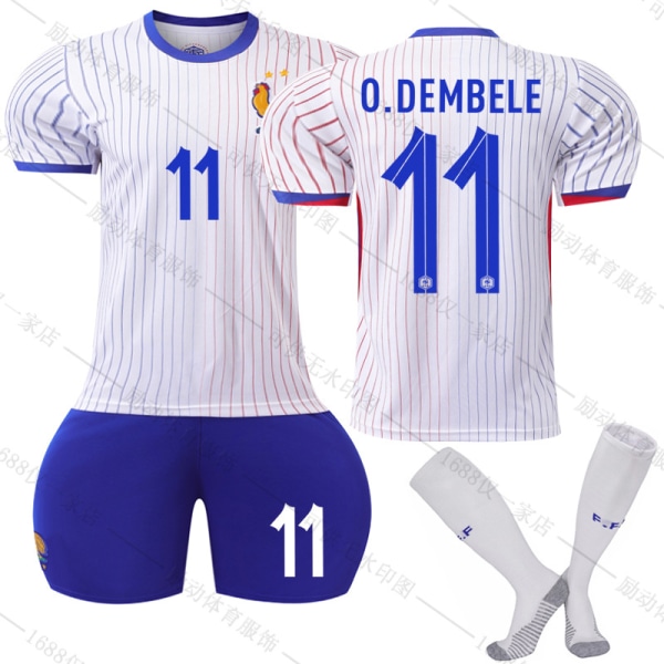 Jud- Euro 2425 Frankrike Away Fotbollströja 11 O.DEMBELE 28