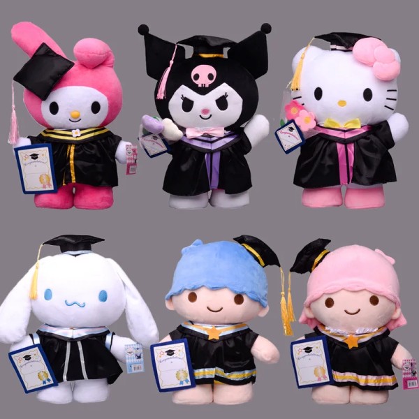 Mub- Hot selling cute Sanrio Kulomi pendant plush doll Cinnamon Dog figurine Melody Bachelor's dress Plush Toy 4