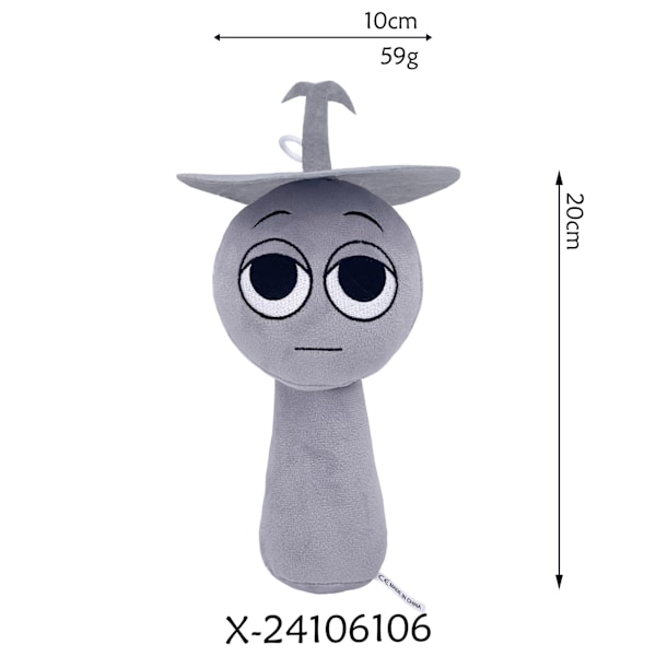 Jud- Sprunki plysch rytm låda nytt spel plysch leksaksfigurer Light gray