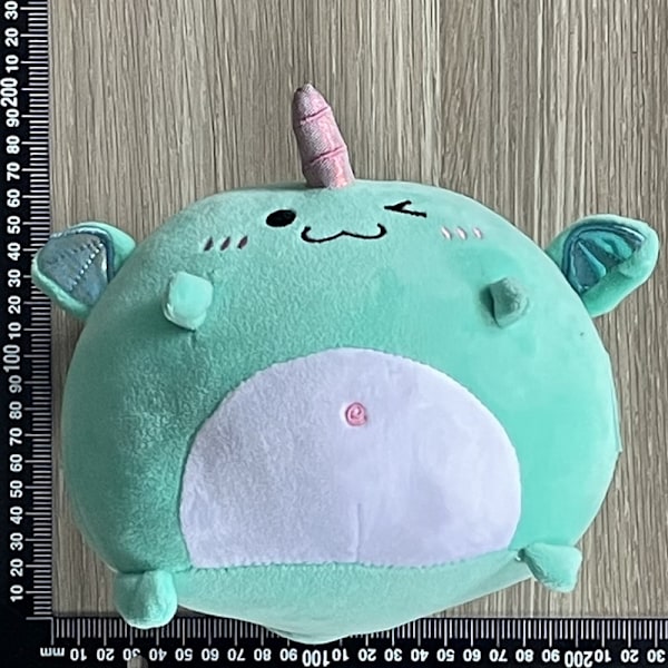 Jud- Squishmallow plyschleksak djur kudde enhörning uggla elefant 20cm green unicorn