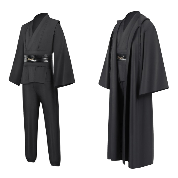Mub- Obi wan Kenobi Premium Quality Cosplay Costume black Jedi Robe from Star the Wars for Lightsaber Dueling Black Black 2 XL