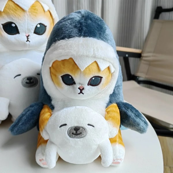 Mub- Kawaii Plush Doll Pendant Fried Shrimp Design Cute Shark Cat 3 3 13cm
