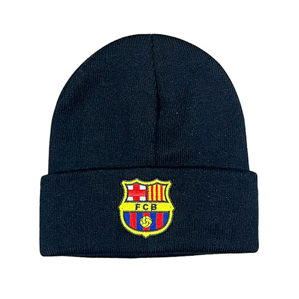 Fotballfans Klubb Emblem Strikket Vinterlue Stretch Beanie Barcelona - Svart Barcelona