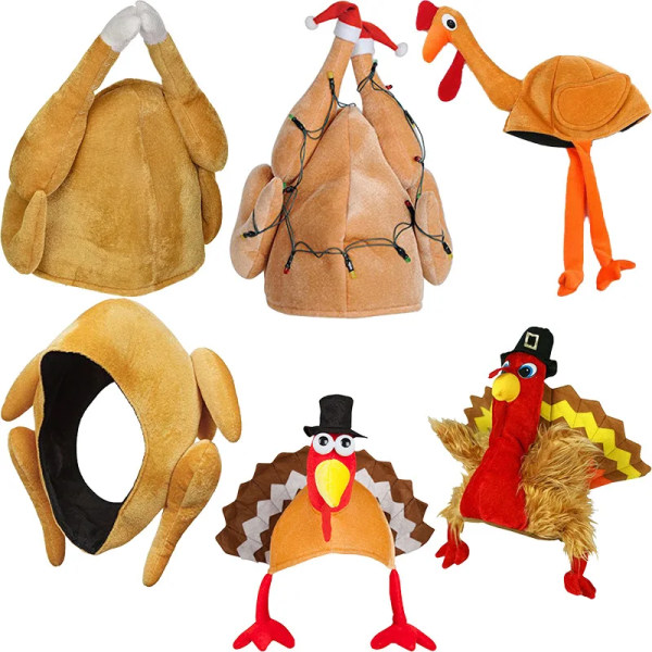 Mub- Halloween Engros Masquerade Dyr Kalkun Cosplay Trick Hat Karneval Fest Thanksgiving Kalkun 1 1 One Size