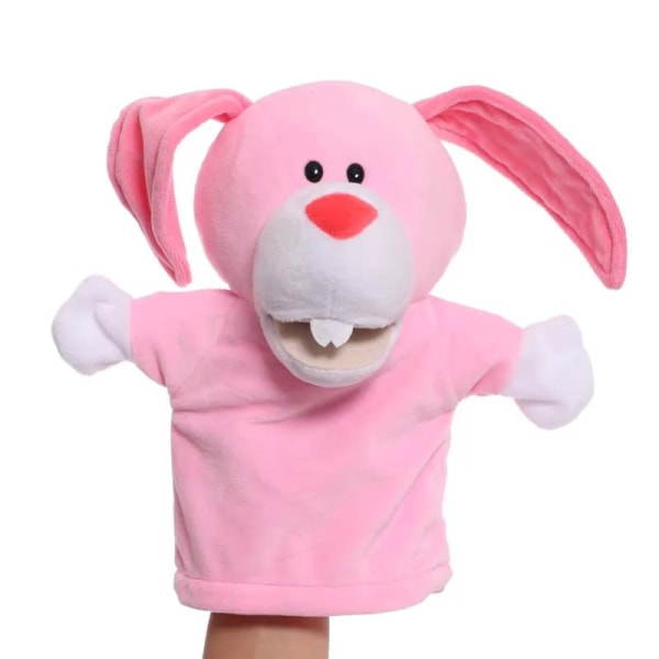 Mub- Greenmart Wholesale Spot Plush Toy Hand Puppet Cute Cartoon Animal Doll Mouth Can Move Tiger Manufacturer Pink Pink 25cm