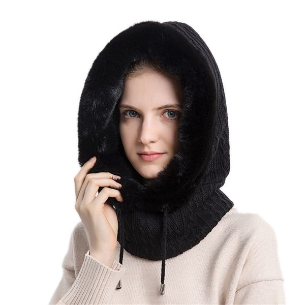 Winter Warm Cashmere Neck Warmer Ski Vindtät Hatt Beanies rosa pink