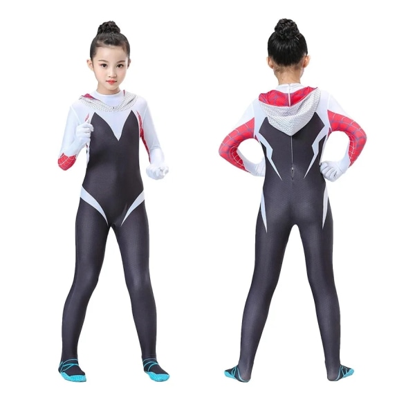 Mub- Halloween party game play costume Parallel Universe 2 Spider-Man Gwen adult children jumpsuit film and television costume Miles lens Miles lens 3 XL