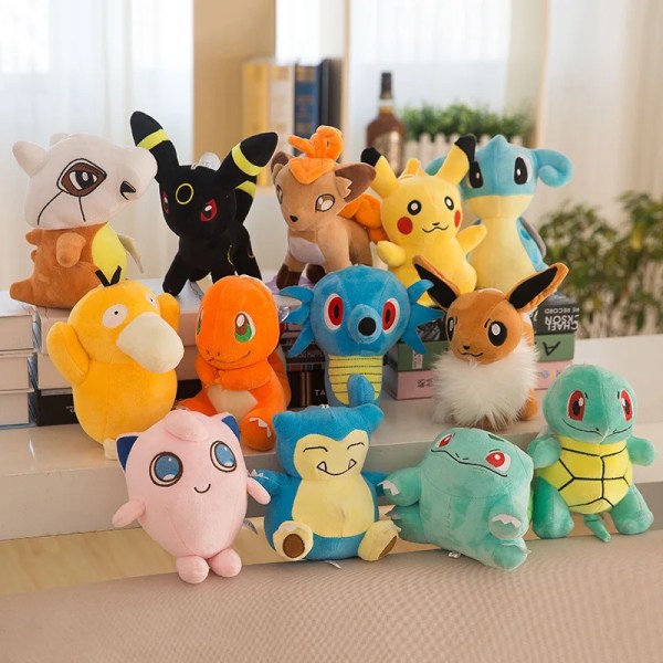 Mub- Cartoon Anime Plush Dolls Pokemoned Pikachu Bulbasaur Squirtle Charmander Kawaii Plush Toys Grab Dolls For gifts as picture 2 as picture 2 20-30cm