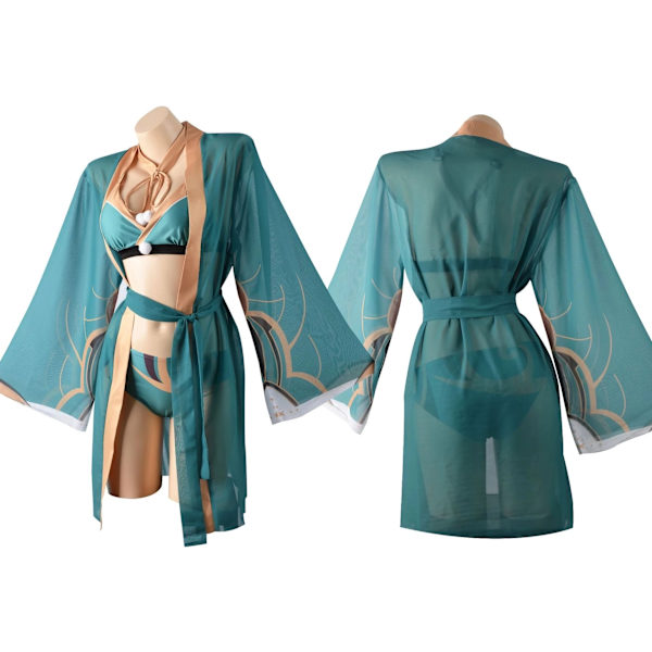 Mub- Genshin Impact Hu Tao Lisa Ms Hina Sangonomiya Kokomi Bikini Uimapuku Uima-asu Kesähaalarit Viitta Cosplay-asu Asuste 2 2 XL