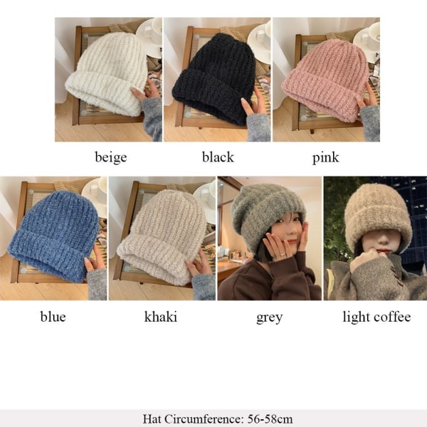 Strikket lue Beanie luer BEIGE beige