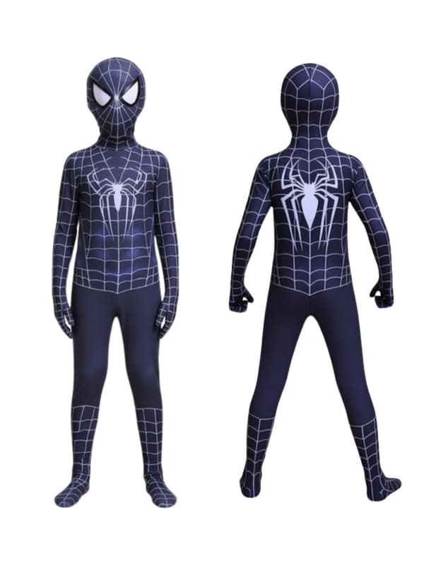 Spider Man Cosplay Kostume Voksen Børn Sort Edderkop 110