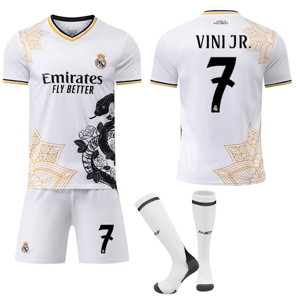 Jud- 2526 Real Madrid Hvid Orm Special Commemorative Edition Fodboldtrøje Sæt 7 VINI JR. #L