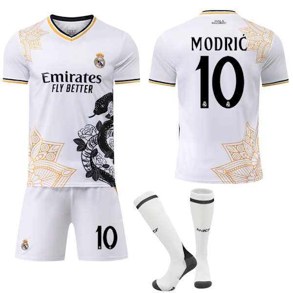 Jud- 2526 Real Madrid Hvit Orm Spesial Minneutgave Fotballdrakt Sett 10 MODRIC #L