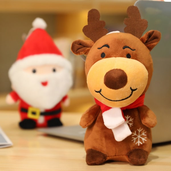 Mub- Julemanden bamse legetøj snemand elg bamse julepynt gave dum bamse Red — Santa Claus