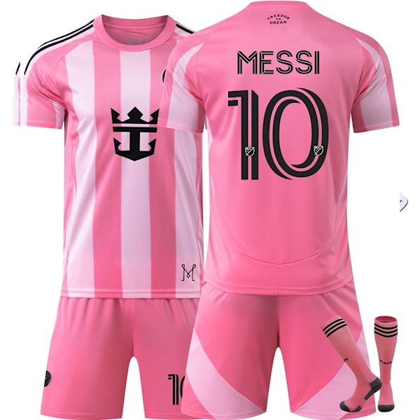 Jud- 2526 Miami Drakter Major League Fotball Drakter Hjem Barn Rosa 10 MESSI XS