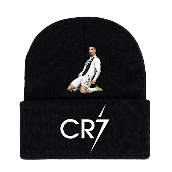 Jud- Fodbold Ronaldo CR7 trykt strikket sort hat 5