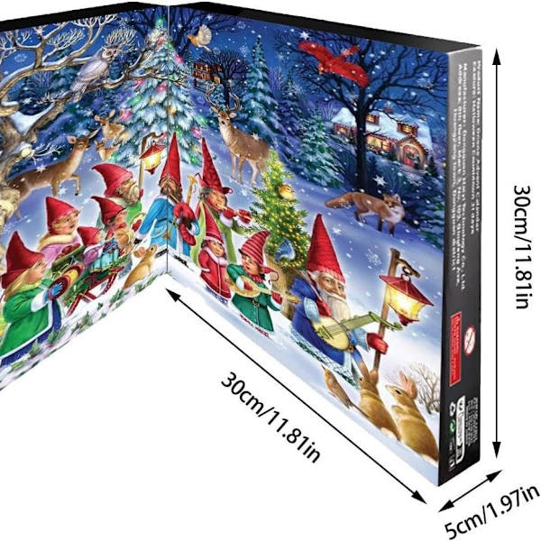 Xbi - Joulu 2024 Gnome-adventikalenteri, 24 päivää Gnome-koristeiden adventtikalenteria