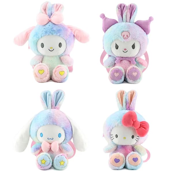Mub- My melody backpack cute plush Kawaii rabbit backpack soft doll backpack Sanrio 2 2 40CM*25CM