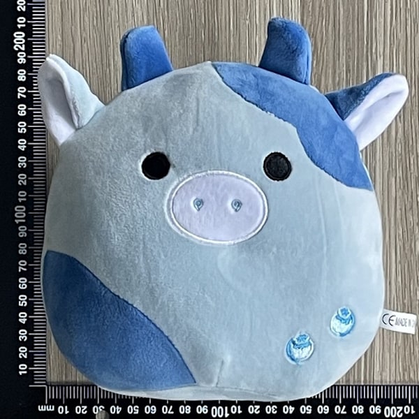 Jud- Squishmallow plyschleksak djur kudde enhörning uggla elefant 20cm blue cow