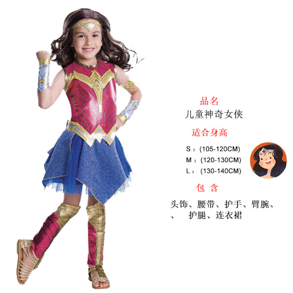 Jud- Wonder Woman Cosplay Party Kostume Sæt Fancy Dress Outfit Sæt pige Gaver M