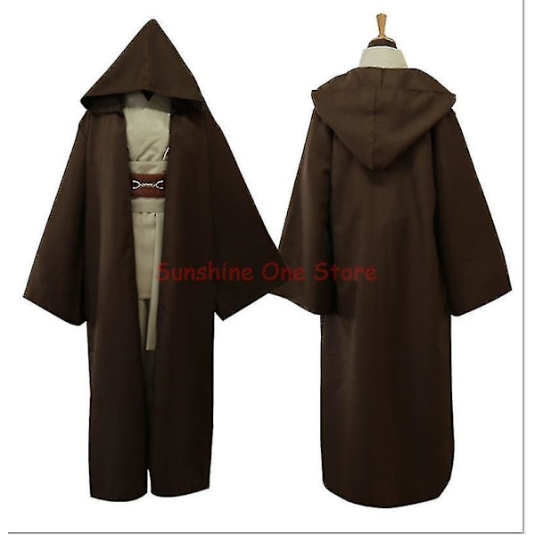 Star Wars Cosplay -asu Anakin Skywalkerin replika Jedi-kaapu Fantasia miehille Halloween Cosplay Jedi -asu miehille Plus-koko 4XL Coffee Full Set M