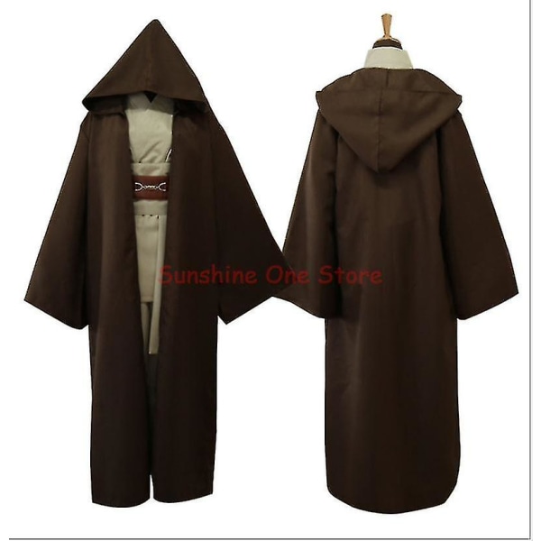 Star Wars Cosplay -asu Anakin Skywalkerin replika Jedi-kaapu Fantasia Miehille Halloween Cosplay Jedi -asu Miehille Plus-koko 4xl M Kahvi Koko setti Coffee Full Set L
