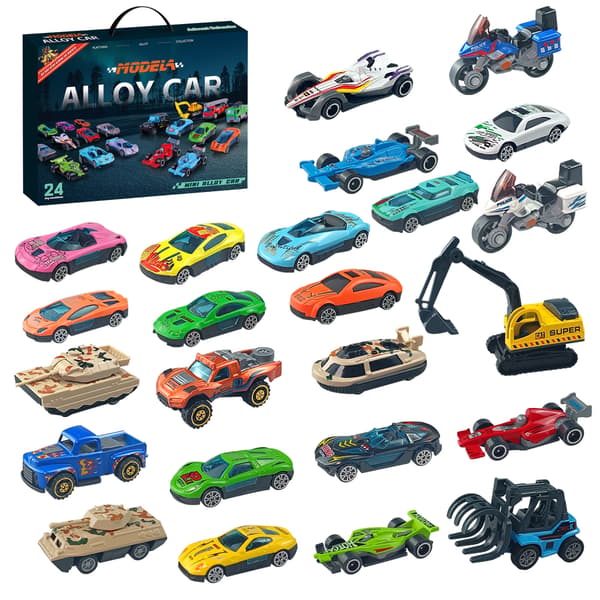 Jud- Jul adventskalender blind box 24 dagar legering bil modell leksaker för barn presenter