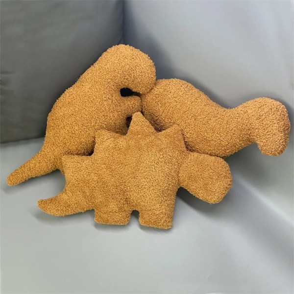 Mub- Kawaii Soft Throw Pillow Stuffed Animal Dinosaur Chicken Nugget Doll Plush Toy Dino Chicken Nugget Plush Toy For Girl Boy 1 1 25-30CM