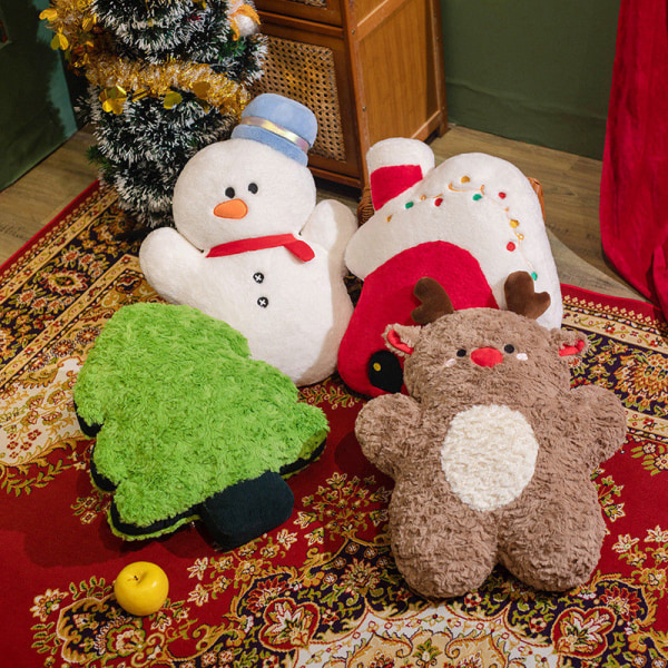 Mub- jul snømann, elg, plysj bompenger, juletre pute, ferie dekorasjon dukke, juledukke snowman