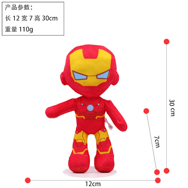Jud- Spider-Man parallella universum superhjälte plyschleksak Stand Iron Man
