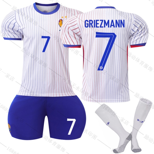 Jud- Euro 2425 Frankrike Away Fotbollströja 7 GRIEZMANN XS