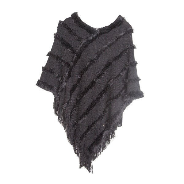 Mub- Vår, höst och vinter V-ringning enfärgad stickad plysch sj 09# black