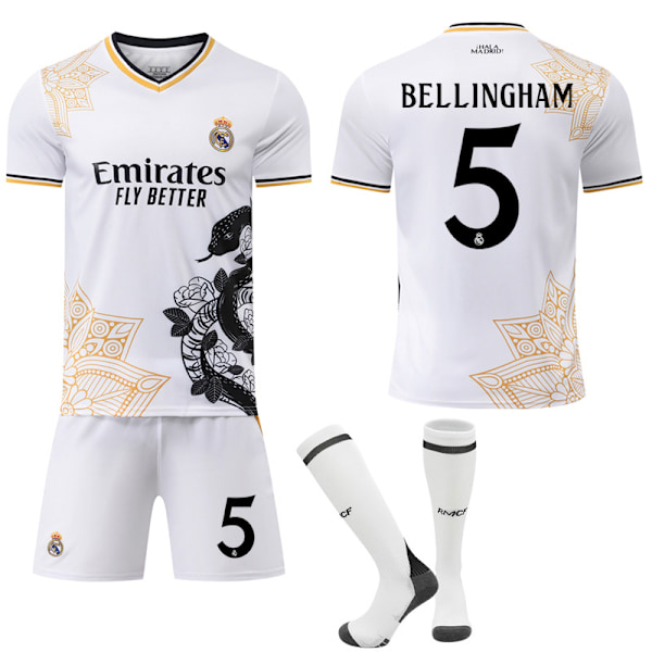 Jud- 2526 Real Madrid Hvid Orm Special Commemorative Edition Fodboldtrøje Sæt 5 BELLINGHAM #26