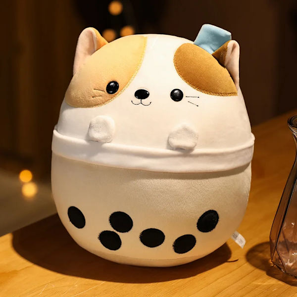Mub- 30CM Cartoon Animals Squinysy Shark Panda Cat Boba Mike Pillow Plush Toys Soft Stuffed Kawaii Plushie Dolls for Kids Gifts Cat 1 Cat 1 About 25-30cm