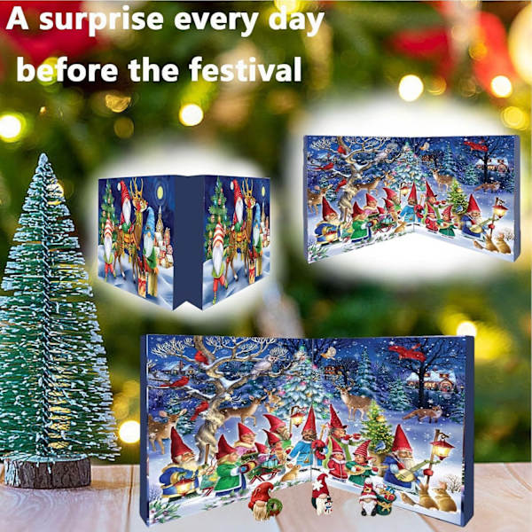Xbi - Jul 2024 Nisse Adventskalender, 24 dager med Nissedekorasjons-adventskalender