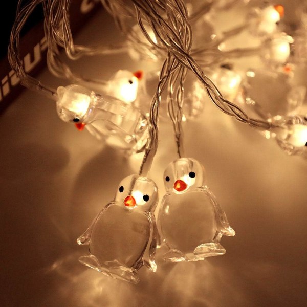 LED String Lights 10 LEDs Dekorativ Penguin Fairy Lights Smet