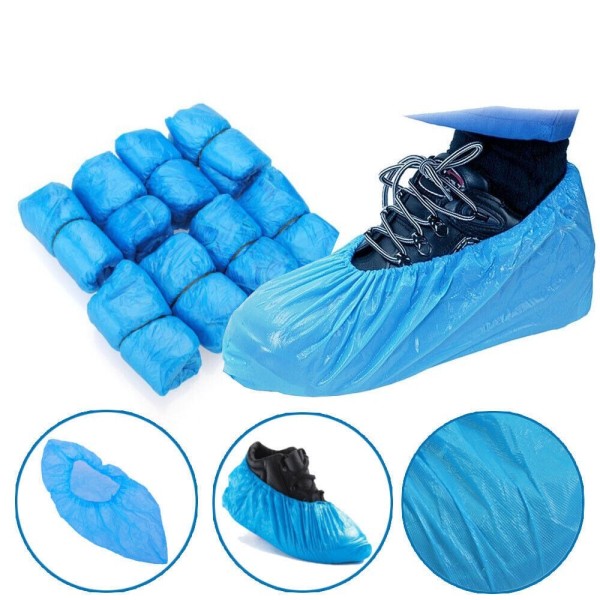 Cover Blå Anti-Slip Plast Rengöring Overshoes Boot Safety 200ST blå