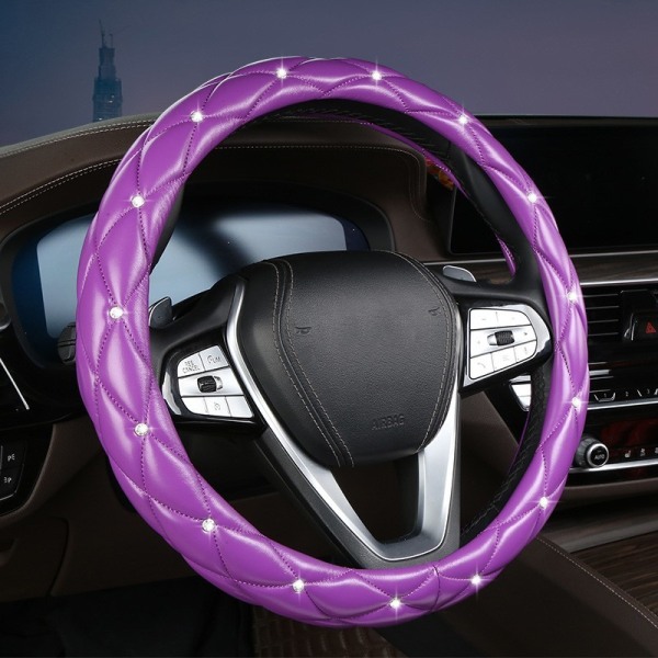 Auto Car Rat Cover 38cm Rhinestone Bling Glitter Inredning Purple
