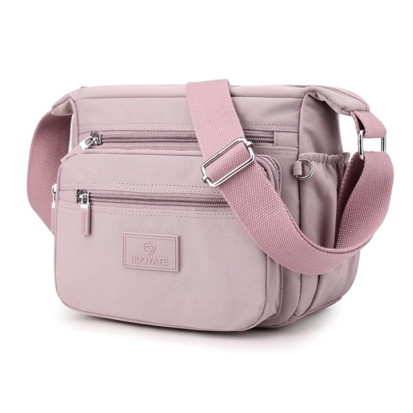 Kvinnor Multi Pocket Nylon Cross Body Dam axelväska Messenger Handväska Bag Purple