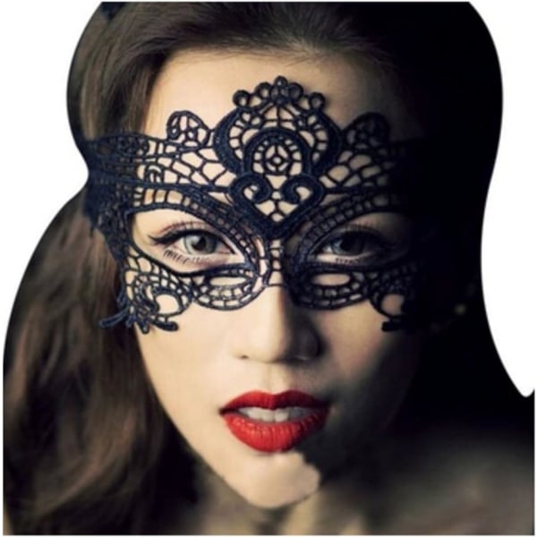 Förpackning med 2 sexig charm spetsmask för kvinnors festmaskerad ögonmask