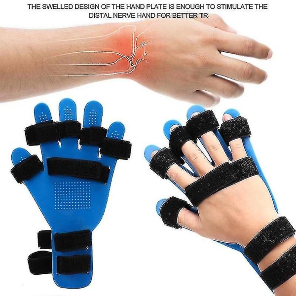 Hand Handled Finger Ortotics Extended Typ Gripbräda för stroke Hemiplegia Splint Training Support Corrector Board blå