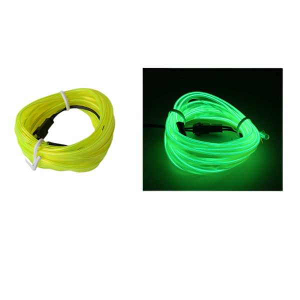 5M 5V LED USB Strip Lampa Bilinteriör Atmosfär Ljus Dekor Tillbehör Fluorescent green