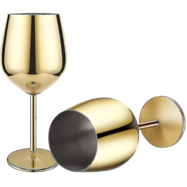 Guldfinish vinglas 2 rostfria cocktailglas guld