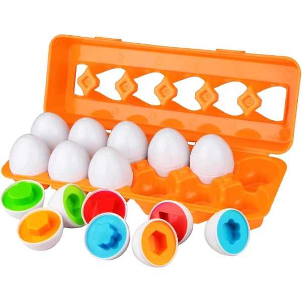 Färgglad inlärningsleksak för att sortera och samla ägg, färga och