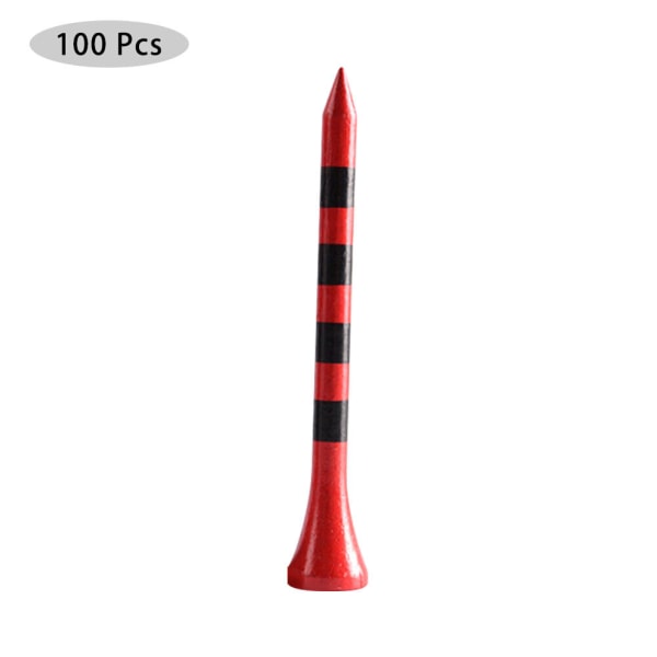 Bamboo Golf Tees Wite Red With Black Stripe Mark Scale 70/83mm Golf Accessory 100PCS Red 83mm