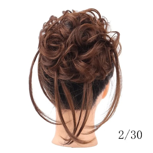 Syntetisk Messy Bun Curls Band Falskt Hår Peruker Kvinnor Donut SW205-12H24